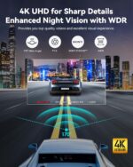 REDTIGER Dashcams 4K Car Camera Front UHD 2160P with Wi-Fi GPS 3.16" LCD Screen Dash Camera for Cars with Night Vision,170° Wide Angle Dashboard Cam Recorder G-Sensor Parking Monitor - Image 3