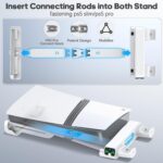 Tokluck PS5 Slim/Pro Horizontal Cooling Stand for Disc & Digital, Dual Controller Charger with 3-Level Cooling Fan, PS5 Stand for Pro & Slim Console (NOT Fit 2020 Regular Version) - Image 4