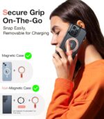 TORRAS 2024 Upgrade Magnetic Phone Grip Holder Kickstand, Fit for PopSockets MagSafe Ring Removable, for iPhone 16,15,14, 13, 12 11 Pro/Max/Plus/Mini,Samsung Galaxy, Google (Rose Gold), Ostand Ring - Image 5