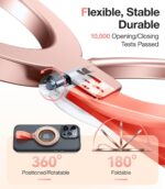 TORRAS 2024 Upgrade Magnetic Phone Grip Holder Kickstand, Fit for PopSockets MagSafe Ring Removable, for iPhone 16,15,14, 13, 12 11 Pro/Max/Plus/Mini,Samsung Galaxy, Google (Rose Gold), Ostand Ring - Image 7