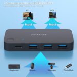 USB 3.0 Switch, USB Switcher 2 Computers Share 3*USB 3.0 and 1*USB C with Remote Control for PC Mouse Keyboard Printer Scanner, USB KVM Switch Selector Compatible with Windows, Mac, Linux - Image 5