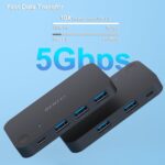 USB 3.0 Switch, USB Switcher 2 Computers Share 3*USB 3.0 and 1*USB C with Remote Control for PC Mouse Keyboard Printer Scanner, USB KVM Switch Selector Compatible with Windows, Mac, Linux - Image 6