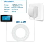 24 Volt Power Adapter/Transformer,C-Wire Adapter Thermostat，Compatible with All Versions of Ring Doorbell and Thermostat for Ecobee,Sensi and Honeywell(25Ft Cable) - Image 5