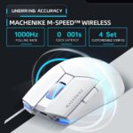 Machenike Wireless Gaming Mouse,26,000 DPI,PAW3395 Sensor,RGB Backlit,Ergonomic Design,6 Programmable Buttons,Long Battery Life,Ultra-Lightweight,White Gaming Mice Compatible with PC, Mac - Image 4