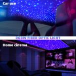Twinkle Fiber Optic Lights,Bluetooth APP/Remote/Music Activate Starlight Headliner Kit with RGBW LED Light Engine,300pcs 9.8ft 0.03in Optic Fiber Cable for Car/Home/Party Star Light Ceiling - Image 3