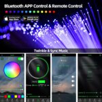 Twinkle Fiber Optic Lights,Bluetooth APP/Remote/Music Activate Starlight Headliner Kit with RGBW LED Light Engine,300pcs 9.8ft 0.03in Optic Fiber Cable for Car/Home/Party Star Light Ceiling - Image 4