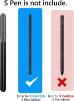 for Samsung Galaxy Z Fold 6 Case with Card Holder & S Pen Holder & Slide Camera Cover, Built-in Hinge Protection & Screen Protector, Durable Wallet Phone Cover Case for Z Fold 6 5G 2024, Black - Image 7