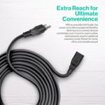 3 Prong AC Power Cord 10ft Long Standard | 125V-250V | for Computer, Monitor, TV, Printer, Power Supply PSU Electric Cable Replacement Power Cord - Image 3