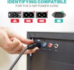 3 Prong AC Power Cord 10ft Long Standard | 125V-250V | for Computer, Monitor, TV, Printer, Power Supply PSU Electric Cable Replacement Power Cord - Image 4