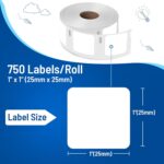 L LIKED 7500 Count Square Label 1" x 1" for QR Codes, Multipurpose Labels, Compatible with Zebra & DYMO 4XL 30332 (10 Rolls) - Image 3
