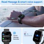 ENOMIR Smart Watch for Women iPhone & Android,1.99" AMOLED Screen 3ATM Waterproof Fitness Watch with Answer/Make Call AI Voice,24H-Heart Rate/SpO2/BP Monitor,120+ Sports Modes (Black) - Image 4