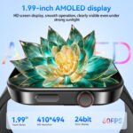 ENOMIR Smart Watch for Women iPhone & Android,1.99" AMOLED Screen 3ATM Waterproof Fitness Watch with Answer/Make Call AI Voice,24H-Heart Rate/SpO2/BP Monitor,120+ Sports Modes (Black) - Image 5