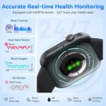 ENOMIR Smart Watch for Women iPhone & Android,1.99" AMOLED Screen 3ATM Waterproof Fitness Watch with Answer/Make Call AI Voice,24H-Heart Rate/SpO2/BP Monitor,120+ Sports Modes (Black) - Image 6