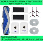 Replacement Parts for Ecovacs DEEBOT T30S Combo/Yeedi M12 PRO+ Robot Vacuum Accessories 1 Main Brush 4 Side Brush 2 Filter 4 Mop Pad 2 Dust Bag (13 Pack) - Image 3