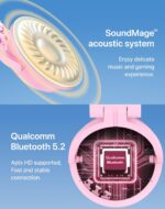 YOWU Cat Ear Headphones CE, Wired/Wireless Pink Gaming Headsets with Seamless Live Sound Experience for PC/PE/Switch/PS4/PS5, Built-in Mic & Customizable RGB Light Effect for Anime Lovers - Image 5