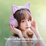 YOWU Cat Ear Headphones CE, Wired/Wireless Pink Gaming Headsets with Seamless Live Sound Experience for PC/PE/Switch/PS4/PS5, Built-in Mic & Customizable RGB Light Effect for Anime Lovers - Image 7