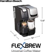 Hamilton Beach FlexBrew Trio 2-Way Coffee Maker, Compatible with K-Cup Pods or Grounds, Combo, Single Serve & Espresso Machine with 19 Bar Pump, 56 oz. Removable Reservoir, Black - Image 7