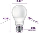 PHILIPS LED Flicker-Free Frosted Dimmable A19 Light Bulb - EyeComfort Technology - 800 Lumen - Soft White (2700K) – 8.8W=60W - E26 Base - Ultra Definition Old Version - Indoor - 4-Pack - Image 3