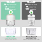 Electric Garlic Chopper, Mini Portable Veggie Chopper, 250ML Garlic Grinder Masher Onion Chopper, Blender to Vegetable, Wireless Food Processor for Ginger, Chili, Fruit, Meat, etc - Image 4
