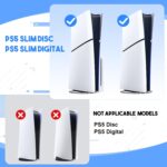 PS5 Slim Digital/Disc Stand and Cooling Station with Controller Charging Station for PlayStation 5, 3-Level Fan, 10 Game Slot, 1 Charging Ports, Headset Holder, for PS5 Slim Digital/Disc Only - Image 3