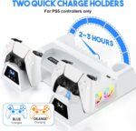 PS5 Slim Digital/Disc Stand and Cooling Station with Controller Charging Station for PlayStation 5, 3-Level Fan, 10 Game Slot, 1 Charging Ports, Headset Holder, for PS5 Slim Digital/Disc Only - Image 5