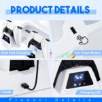 PS5 Slim Digital/Disc Stand and Cooling Station with Controller Charging Station for PlayStation 5, 3-Level Fan, 10 Game Slot, 1 Charging Ports, Headset Holder, for PS5 Slim Digital/Disc Only - Image 6