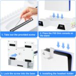 PS5 Slim Digital/Disc Stand and Cooling Station with Controller Charging Station for PlayStation 5, 3-Level Fan, 10 Game Slot, 1 Charging Ports, Headset Holder, for PS5 Slim Digital/Disc Only - Image 7