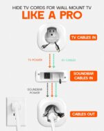 in-Wall Cable Management Kit - for TV & Soundbar - Cord Concealer & Power Kit with Circle Saw Drilling Attachment & Drywall Hand Saw, Hides All Cables & Powers Devices - Image 5