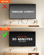 in-Wall Cable Management Kit - for TV & Soundbar - Cord Concealer & Power Kit with Circle Saw Drilling Attachment & Drywall Hand Saw, Hides All Cables & Powers Devices - Image 6