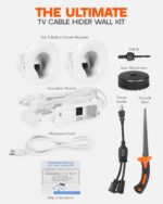 in-Wall Cable Management Kit - for TV & Soundbar - Cord Concealer & Power Kit with Circle Saw Drilling Attachment & Drywall Hand Saw, Hides All Cables & Powers Devices - Image 7
