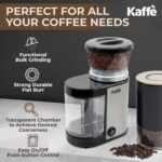 Kaffe Electric Burr Coffee Grinder (5.5oz) w/Adjustable Precise Coarseness Settings - Flat Burr - [Improved Motor] - Precision Coffee Bean Grinder for Home Use - Stainless Steel - Image 4