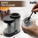 Kaffe Electric Burr Coffee Grinder (5.5oz) w/Adjustable Precise Coarseness Settings - Flat Burr - [Improved Motor] - Precision Coffee Bean Grinder for Home Use - Stainless Steel - Image 6