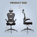 Frylr Heavy Duty Office Chair - Ergonomic Plus Size Desk Chair for Home Office Use, Supportive Mesh Design for Big and Tall People, 400lbs Capacity, Black - Image 3