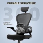 Frylr Heavy Duty Office Chair - Ergonomic Plus Size Desk Chair for Home Office Use, Supportive Mesh Design for Big and Tall People, 400lbs Capacity, Black - Image 7