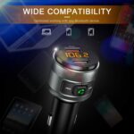 Bluetooth 5.3 FM Transmitter for Car, 3.0 Wireless Bluetooth FM Radio Adapter Music Player FM Transmitter/Car Kit with Hands-Free Calling and 2 USB Ports Charger Support USB Drive - Image 6