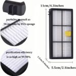 Replacement Accessory for iRobot Roomba 800 900 Series 805 860 870 871 880 890 960 980 Vacuum Accessories, Replacement Parts with 4 Roller Brushes,2 Tires,4 Filters,4 Side Brushes & Screws - Image 5