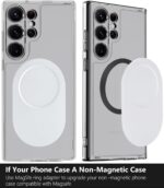 metisinno Magnetic Base Plus Compatible with PopSocket Phone Grips, Magnetic Phone Accessories for MagSafe, Ring Adapters for MagSafe Included, White - Image 3