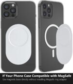 metisinno Magnetic Base Plus Compatible with PopSocket Phone Grips, Magnetic Phone Accessories for MagSafe, Ring Adapters for MagSafe Included, White - Image 4