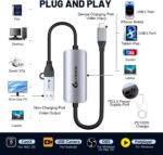 Guermok USB C Video Capture Card, 1080P@60FPS PD100W Fast Charge Type C to USB-A/C USB3.0 Capture Device for Quest 3, for iPad Phone MacOS Switch Steam PC for Gaming & Streaming - Image 4