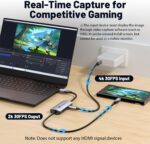 Guermok USB C Video Capture Card, 1080P@60FPS PD100W Fast Charge Type C to USB-A/C USB3.0 Capture Device for Quest 3, for iPad Phone MacOS Switch Steam PC for Gaming & Streaming - Image 5