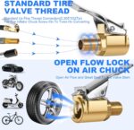Brass Tire Inflation Hose Adapter, Locking Tire Air Chuck, Threaded Twist Connection Converts to Locking, No Leak Air Compressor Pump Clamps On Tire Chuck with Tire Valve Tire Nozzle 2pcs - Image 3