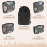 Shacke Premium 5 Packing Cubes Set - Lightweight Mesh Travel Luggage Organizers with Laundry Bag, 5-Piece Suitcase Storage System (Dark Grey) - Image 5
