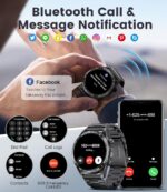 Smart Watch for Men (3 Straps),Answer/Make Calls,1.43'' AMOLED,IP68 Waterproof,110+ Sports Modes Fitness Watch with Sleep Monitor/SpO2/Heart Rate/Pedometer Rugged Outdoor Smart Watch for Android/iOS - Image 4