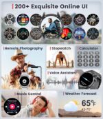 Smart Watch for Men (3 Straps),Answer/Make Calls,1.43'' AMOLED,IP68 Waterproof,110+ Sports Modes Fitness Watch with Sleep Monitor/SpO2/Heart Rate/Pedometer Rugged Outdoor Smart Watch for Android/iOS - Image 9
