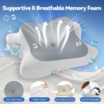 Cervical Neck Pillow Pain Relief - Ergonomic Neck Support Pillows for Sleeping, Odorless Ergonomic Contour Memory Foam Pillow - Orthopedic Bed Pillow for Side Back Stomach Sleeper - Image 5