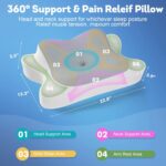 Cervical Neck Pillow Pain Relief - Ergonomic Neck Support Pillows for Sleeping, Odorless Ergonomic Contour Memory Foam Pillow - Orthopedic Bed Pillow for Side Back Stomach Sleeper - Image 7