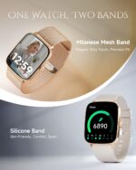 Smart Watch for Women, Android and iOS Phones Compatible, Fitness Running Tracker, Step Counter Smartwatch, Sleep/Heart Rate Health Monitor, Answer/Make Calls, IP68 Waterproof, Gold - Image 3