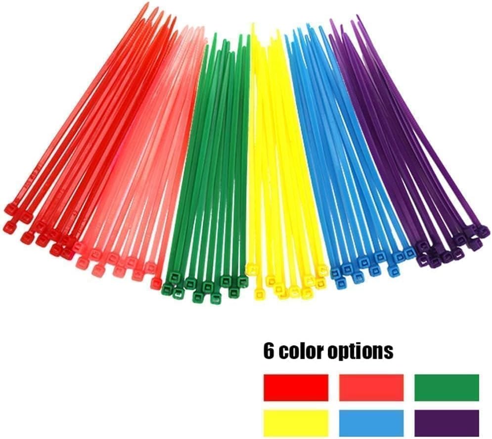 ELECALL 480pcs 4 Inch Small Nylon Colored Zip Ties - 250 Lbs Tensile Strength, Multicolor (6 Colors-Yellow, Blue, Red, Green, Pink, Purple) for Chicken Leg ID & Wreath Crafting​ & Deco Mesh - Image 3
