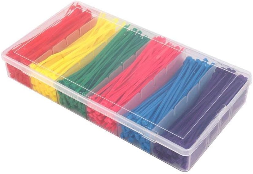 ELECALL 480pcs 4 Inch Small Nylon Colored Zip Ties - 250 Lbs Tensile Strength, Multicolor (6 Colors-Yellow, Blue, Red, Green, Pink, Purple) for Chicken Leg ID & Wreath Crafting​ & Deco Mesh - Image 5