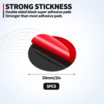 5 PCS Double Sided Adhesive Pads for Dash Cam, 2.2" Round Adhesive Sticky Pads Replacement, Heat Resistant Double Sided Sticker Tape, for Dash Camera, Car Dashboard Windshield GPS Holder - Image 3